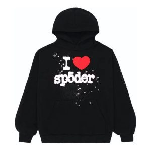 I Love Spider Hoodie Black