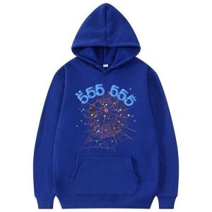 Sp5der Blue 555 555 Angel Number Hoodie
