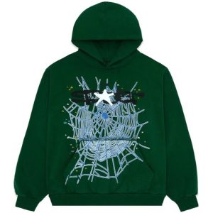 Green Spider Web Hoodie
